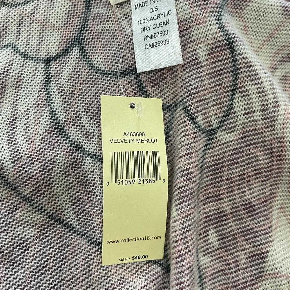 PINK & Cream Shawl cape wrap!